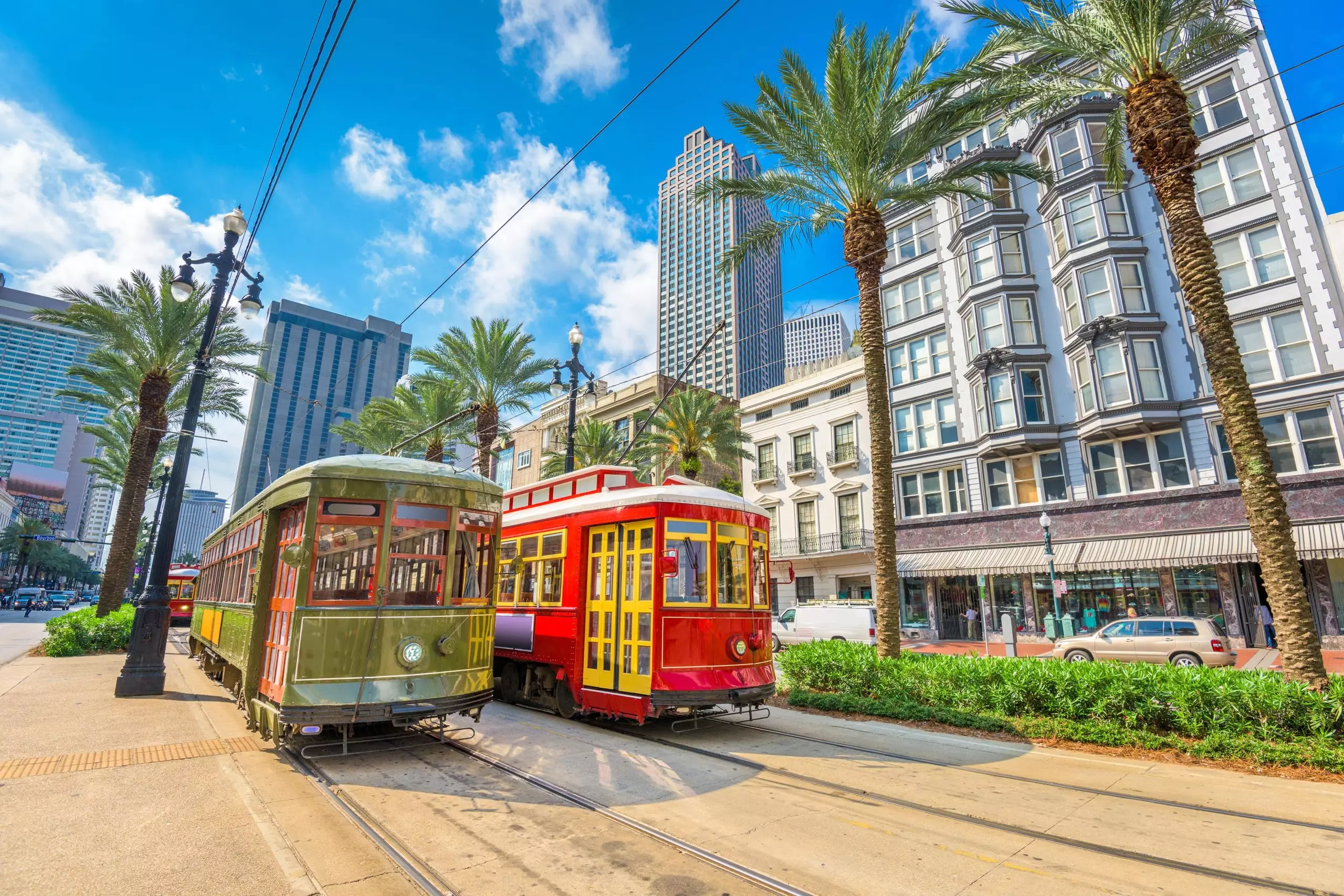 New Orleans, Louisiana, USA street cars